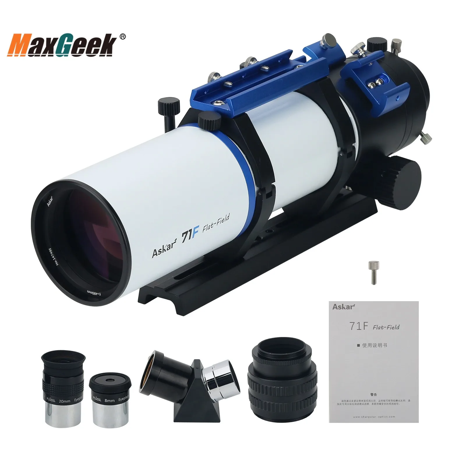 TeSeek Askar 71F F/6.9 Flat-Field Astrograph Astronomy Camera for Visual Observing and Astrophotography