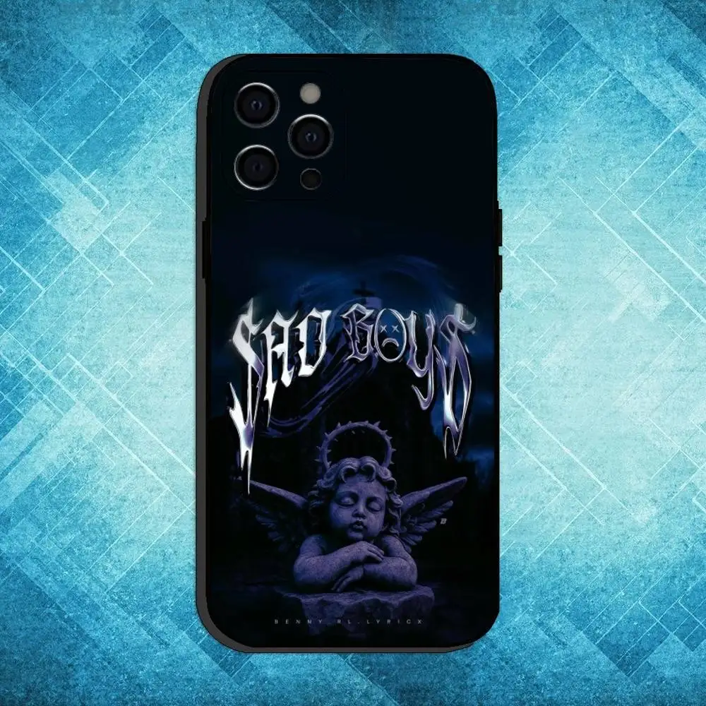 حافظة هاتف J-Junior H $AD BOYZ 4 LIFE لهاتف iPhone17,16,15,14,13,12,11 Plus، Pro Max غطاء أسود ناعم