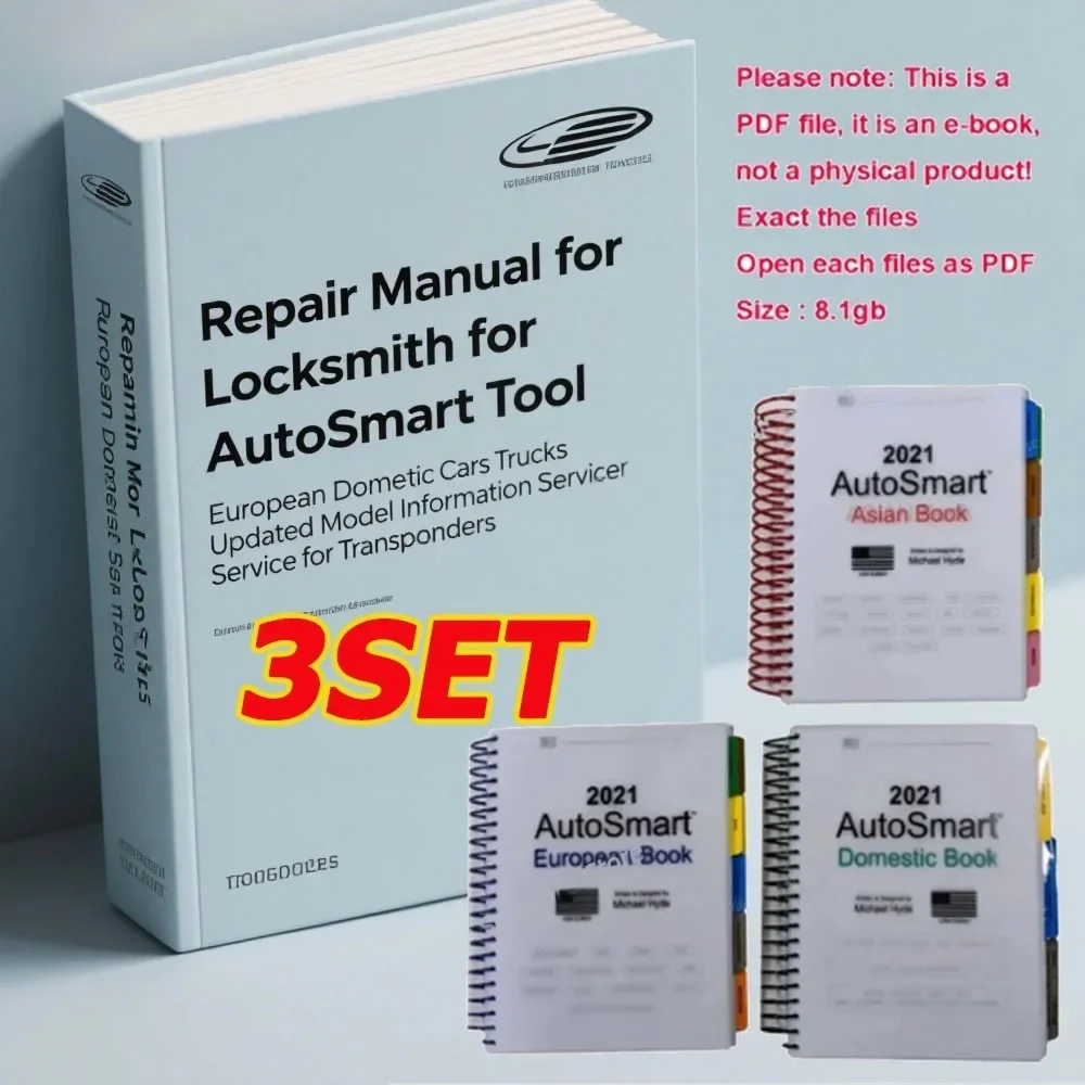 3set Repair Manual for Locksmith AutoSmart Tool European Domestic Cars Trucks Updated Model Information Service for Transponders