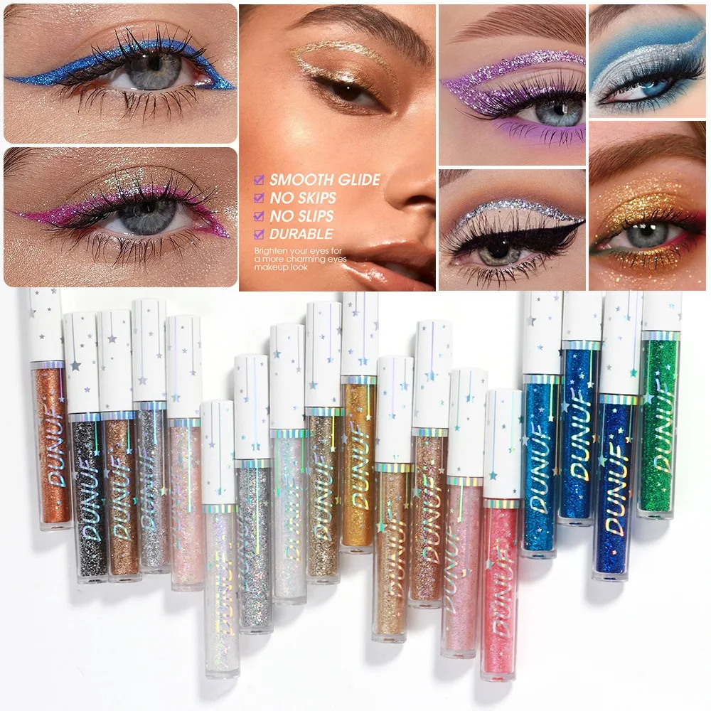 Sneldrogende Shimmer Eyeliner Vloeibare markeerstift Waterdicht Zweetbestendig Metallic Aegyosal potlood voor gloed