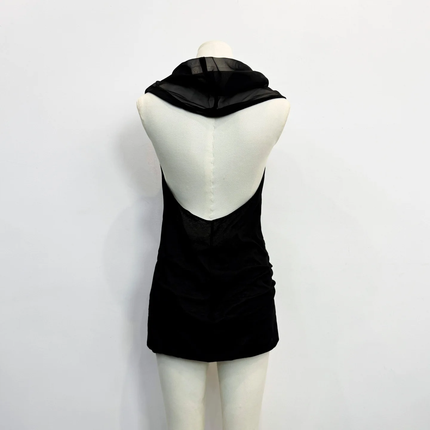 High Street RO Tank Women's Summer New Black Hanging Neck and Swinging Collar Daily Casual Temperament Tanks Top