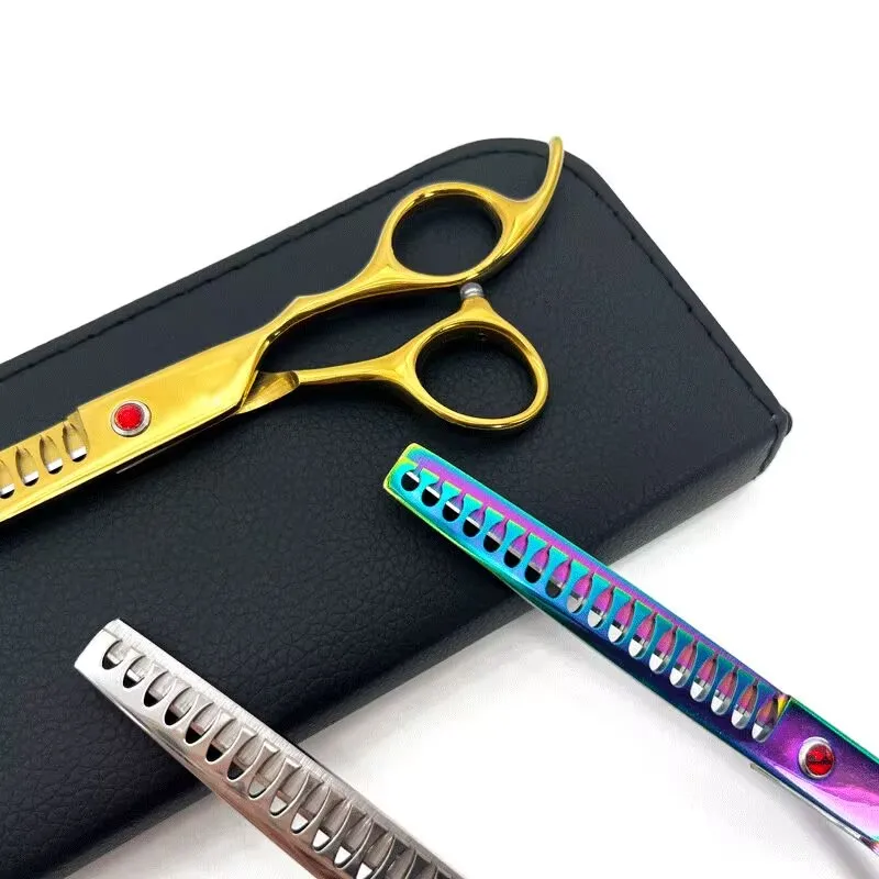 8.0/7.0 Inch Pet Barber Accessories High-end Gemstone Tooth Thinning Scissors Pet Grooming Scissors