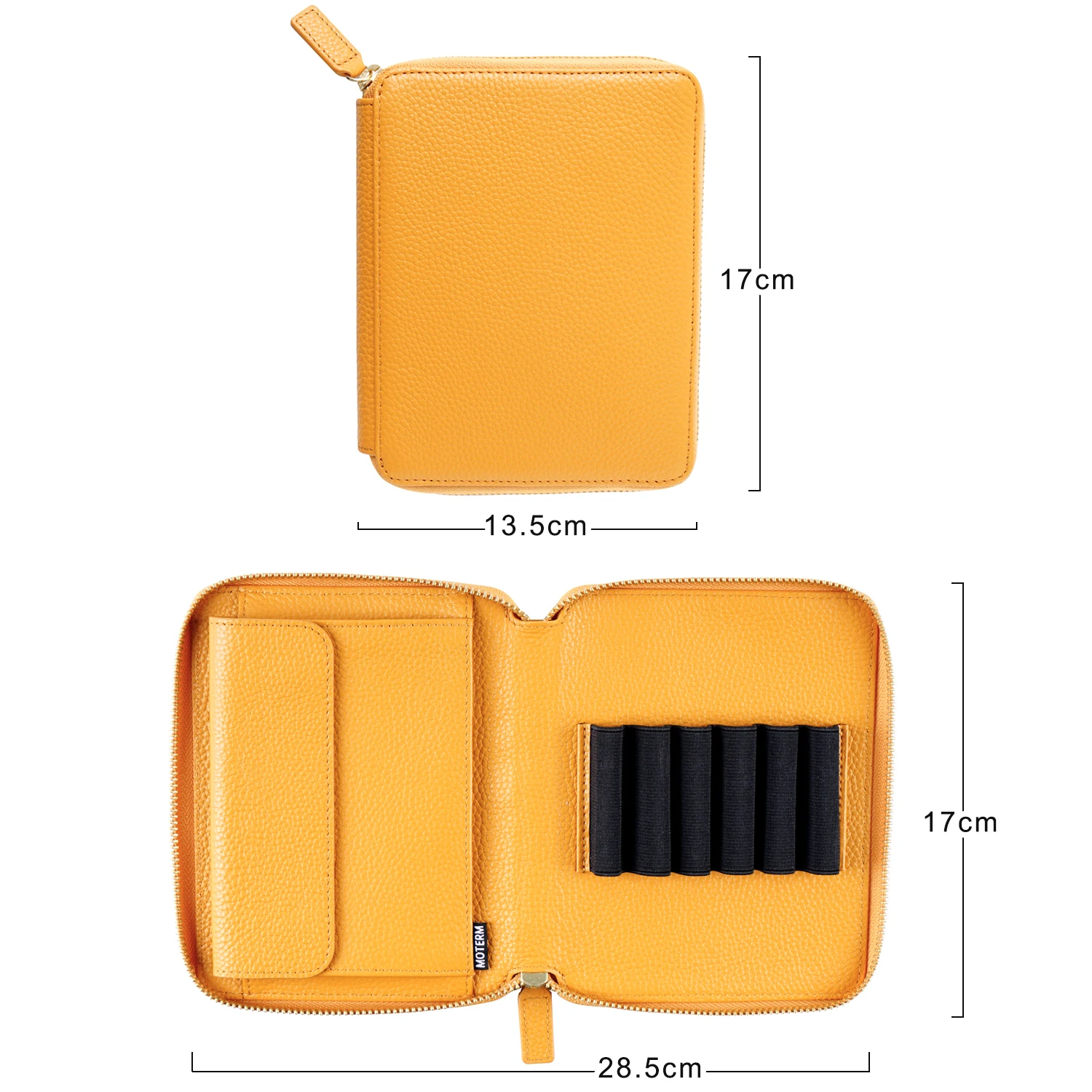 Чехол для перьевой ручки Moterm на молнии, чехол из натуральной кожи с 6 отделениями для ручек и застежкой-молнией