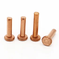 1-50pcs GB109 Copper Solid Rivets Knock Flat Head Rivet Flat Head Copper Rivets Solid Brass Rivet M1.5 M2.0 M2.5 M3 M4 M5 M6 M8