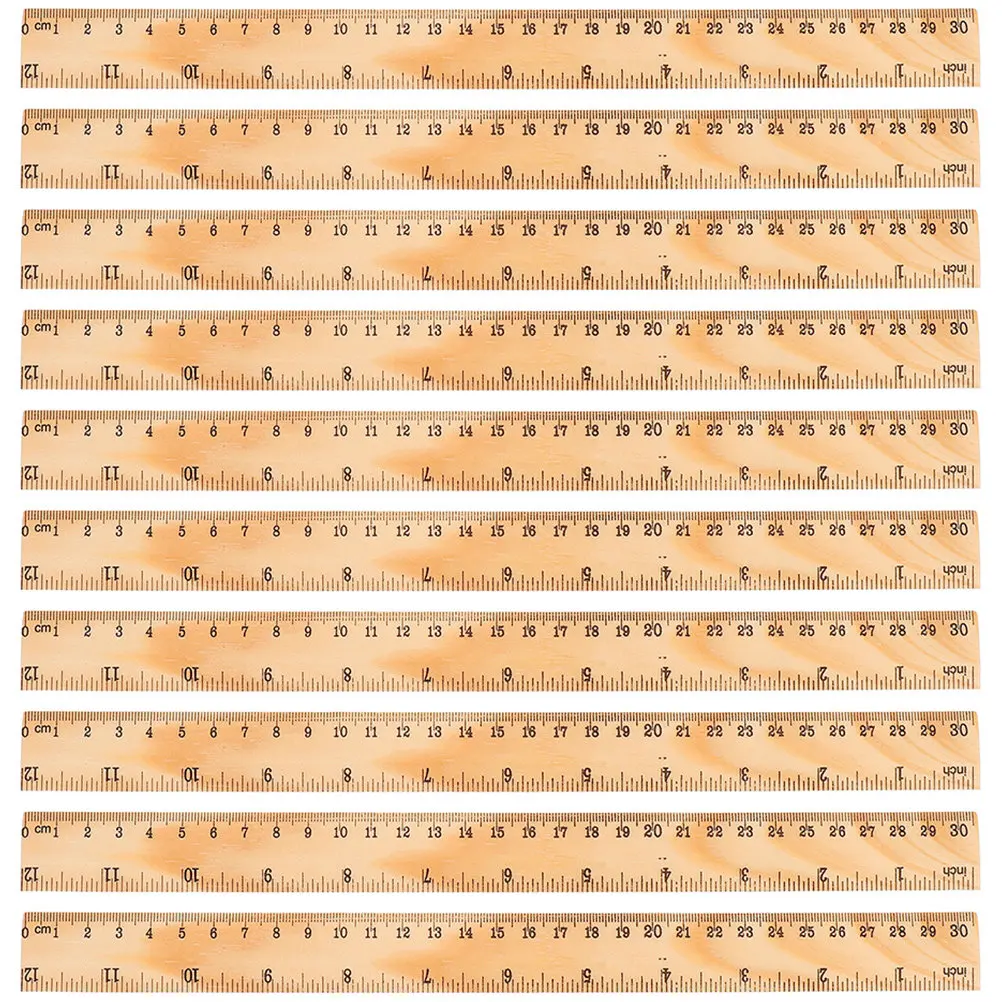 

Набор из 72 деревянных линеек с двойной шкалой, 12 дюймов/30 см, прямые измерительные линейки для студентов, детей, художников, инженеров, для школы, офиса, черчения