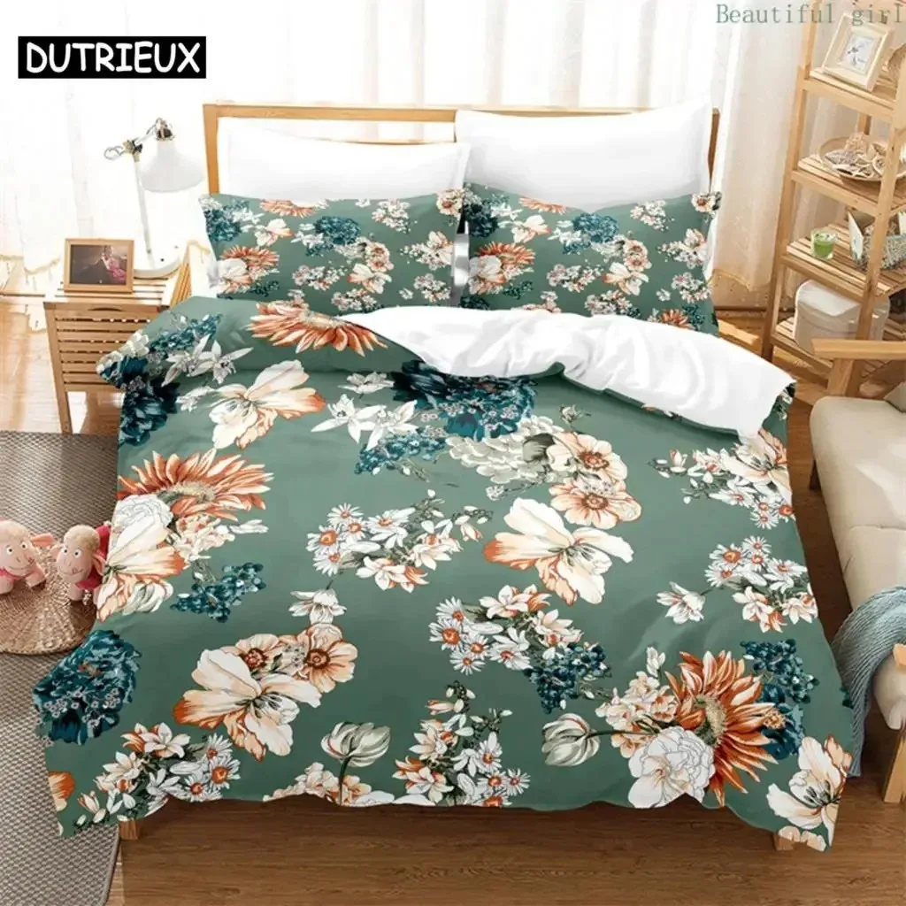 Flowers Bedding Set Duvet Cover Set 3d Bedding Digital Printing Bed Linen Queen Size Bedding Set Fashion Design