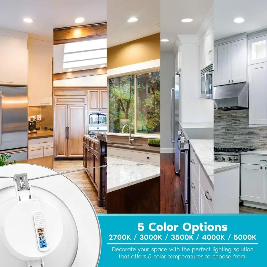 5 6 Inch LED Recessed Retrofit Downlight, 14W90W, CCT Color Selectable 2700K 3000K 3500K 4000K 5000K, Dimmable Can Light, 1100 L