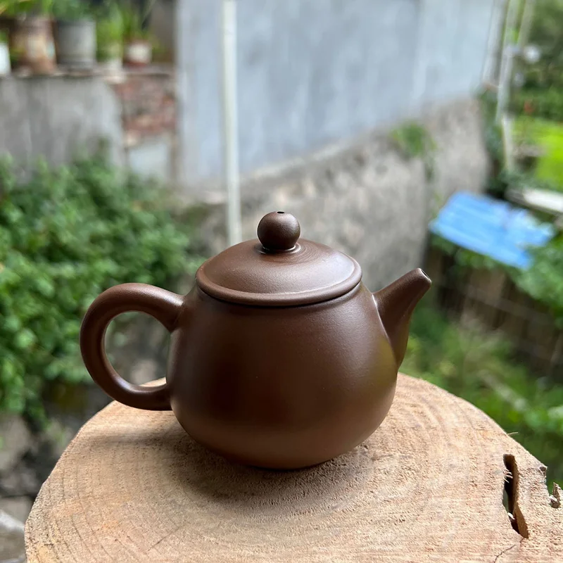 130CC Small Capacity Kung Fu Zisha Teapot Machine Made Hand Play Tea Pot Ball Hole Filter Chinese Pu \'er  Flower Black Kettle