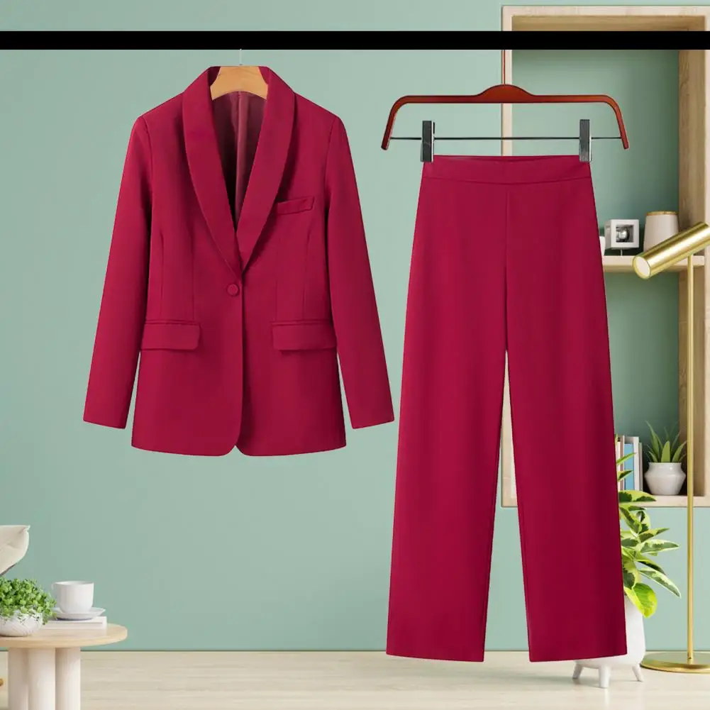 أطقم سراويل متينة غير رسمية للنساء بخصر نحيف وطية صدر وأكمام طويلة وسترة عالية الخصر بنطلون مستقيم 2025 ملابس