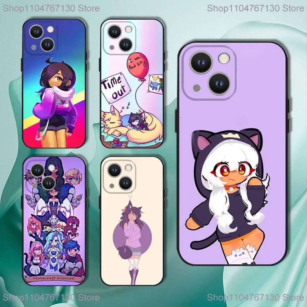 

A-Aphmau Meow Anime Cats Phone Case For iPhone 17,16,15,14,13,12,11,Pro,XS,Max,XR,Plus,E,SE4,Mini Black Soft Cover