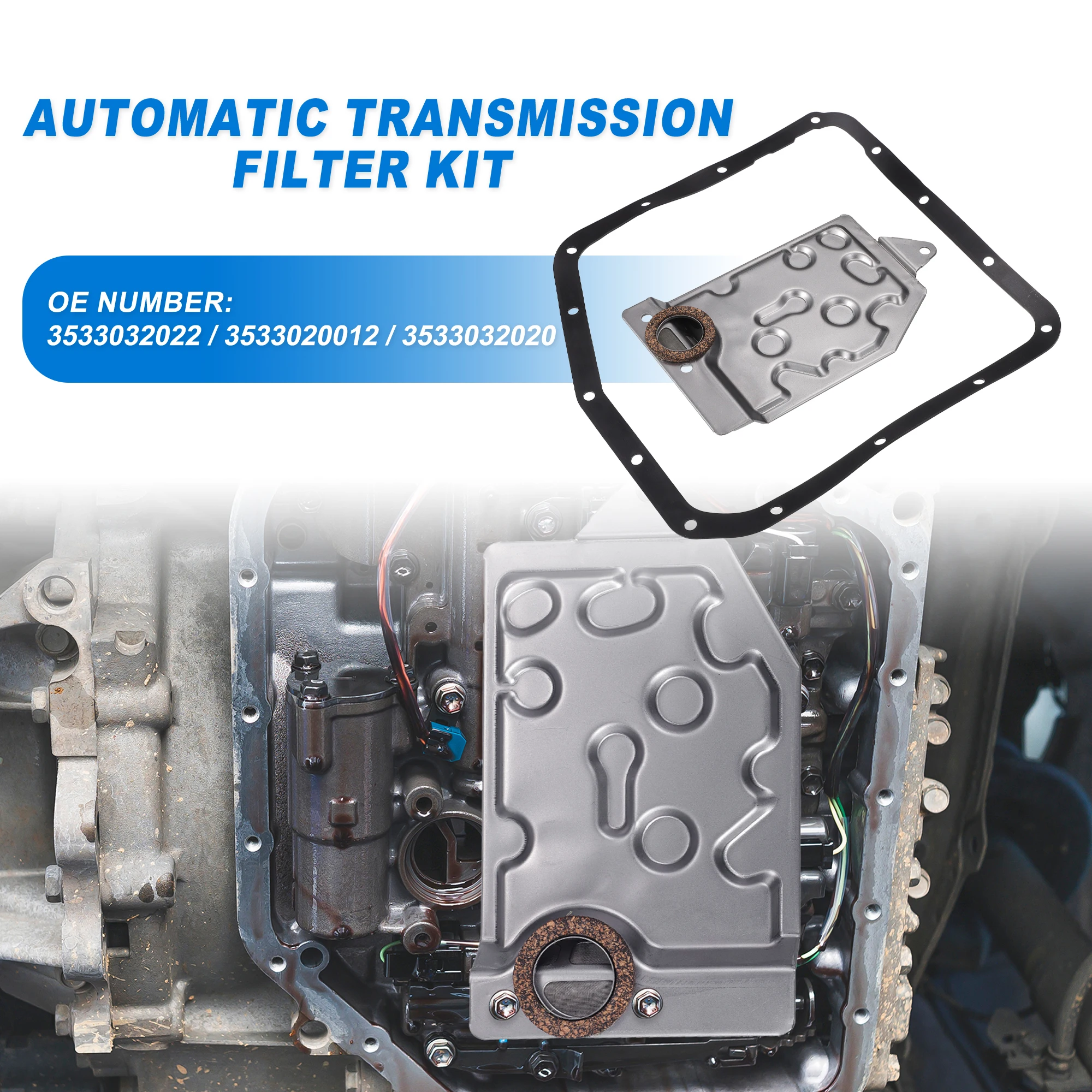 

UXCELL Automatic Transmission Filter Kit CVT Oil Cooler Filter Oil Pan Gasket Kit for Toyota Corolla 2001 2002 94850449