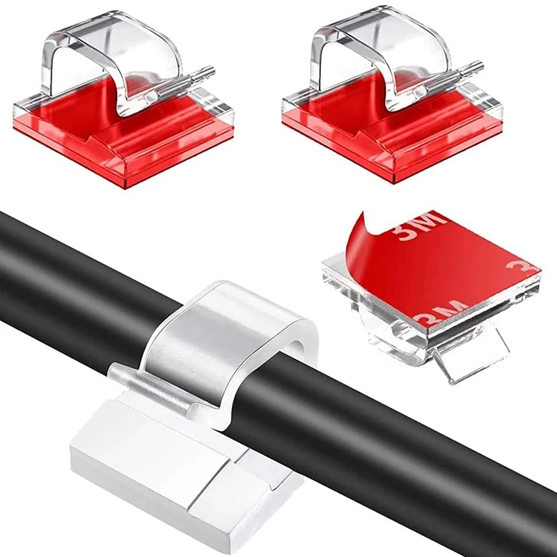 10/20/50PCS USB Cable Organizer Clips Wire Winder Holder Earphone Mouse Cord Clip Protector Management Adhesive Hooks Desk Clamp
