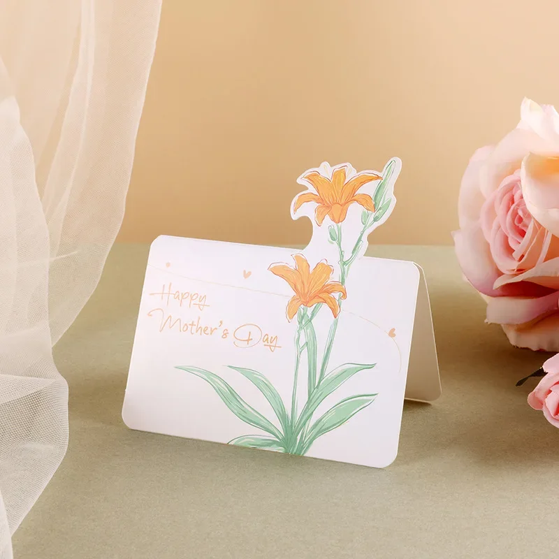 โรแมนติกดอกไม้ Happy Mother's Day Card 3D การ์ดอวยพรชุดโปสการ์ด Party สําหรับ ma's Day Decor ของขวัญสร้างสรรค์การ์ด 1-10 ชิ้น