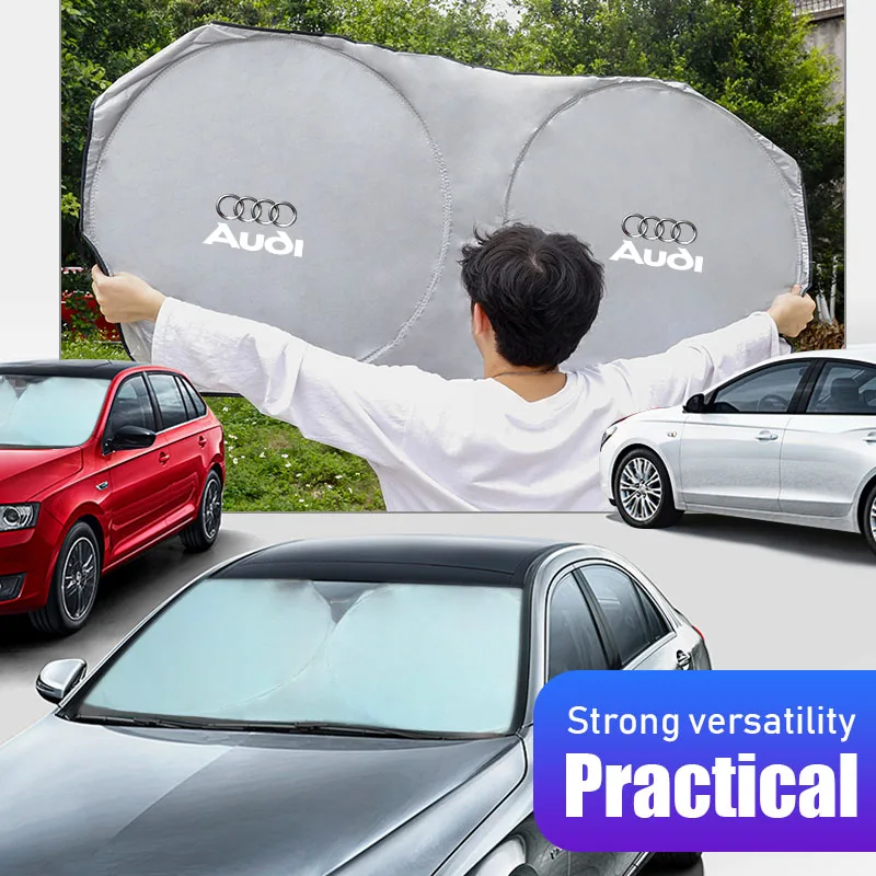 Car Accessories Windshield Sun Shade Visor UV Protection Shield For Audi Quattro A3 A4 A6 A5 Q5 A1 Q7 Q3 Q2 Q8 A7 A8 TT S1 SQ5