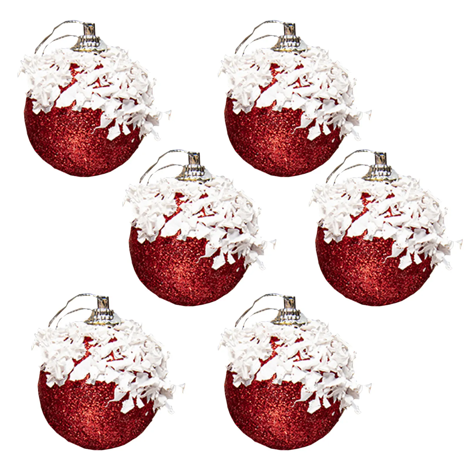 

6Pcs Foam Sequins Christmas Balls Pendant PVC Giant Hanging Ornaments New Year Navidad Home Decorations Bauble