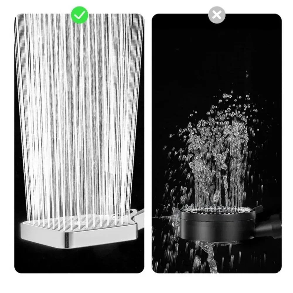 Large Panel Big Flow Shower Head 3-speed Adjustable Water Saving Spray Nozzle Rainfall High Pressure Massage Bathroom Shower