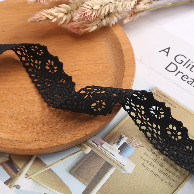 Black Lace Lace Woven Double Wavy Hollowed Out Lace DIY Home Textile Sofa Accessories