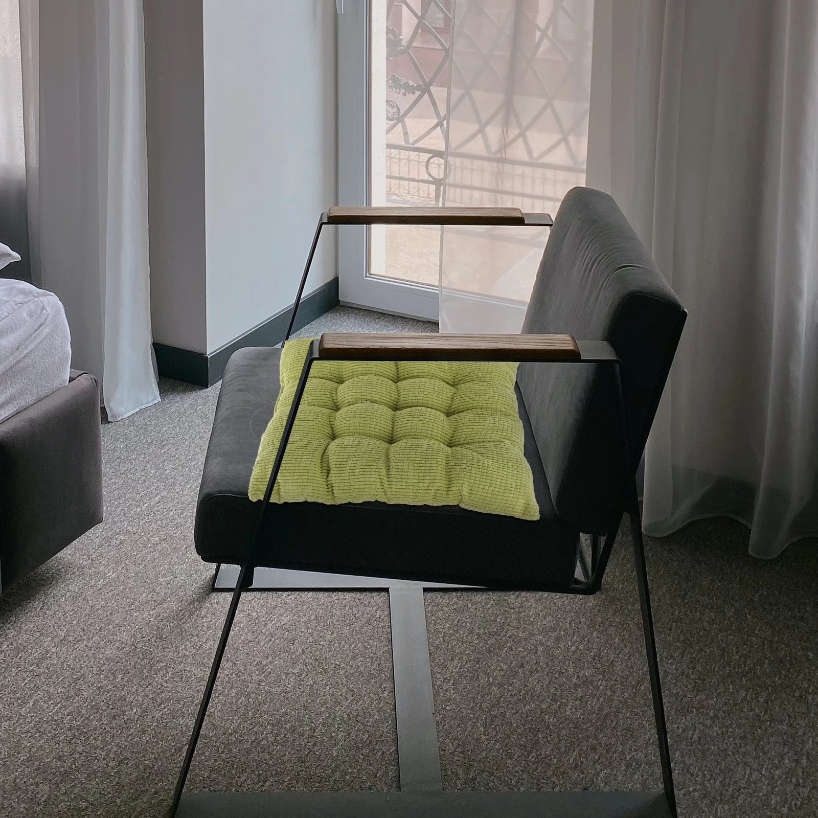 

Chair Cushion Home Office Pad Desk Stool Square Seat Thick Green Cushions for Mat Student