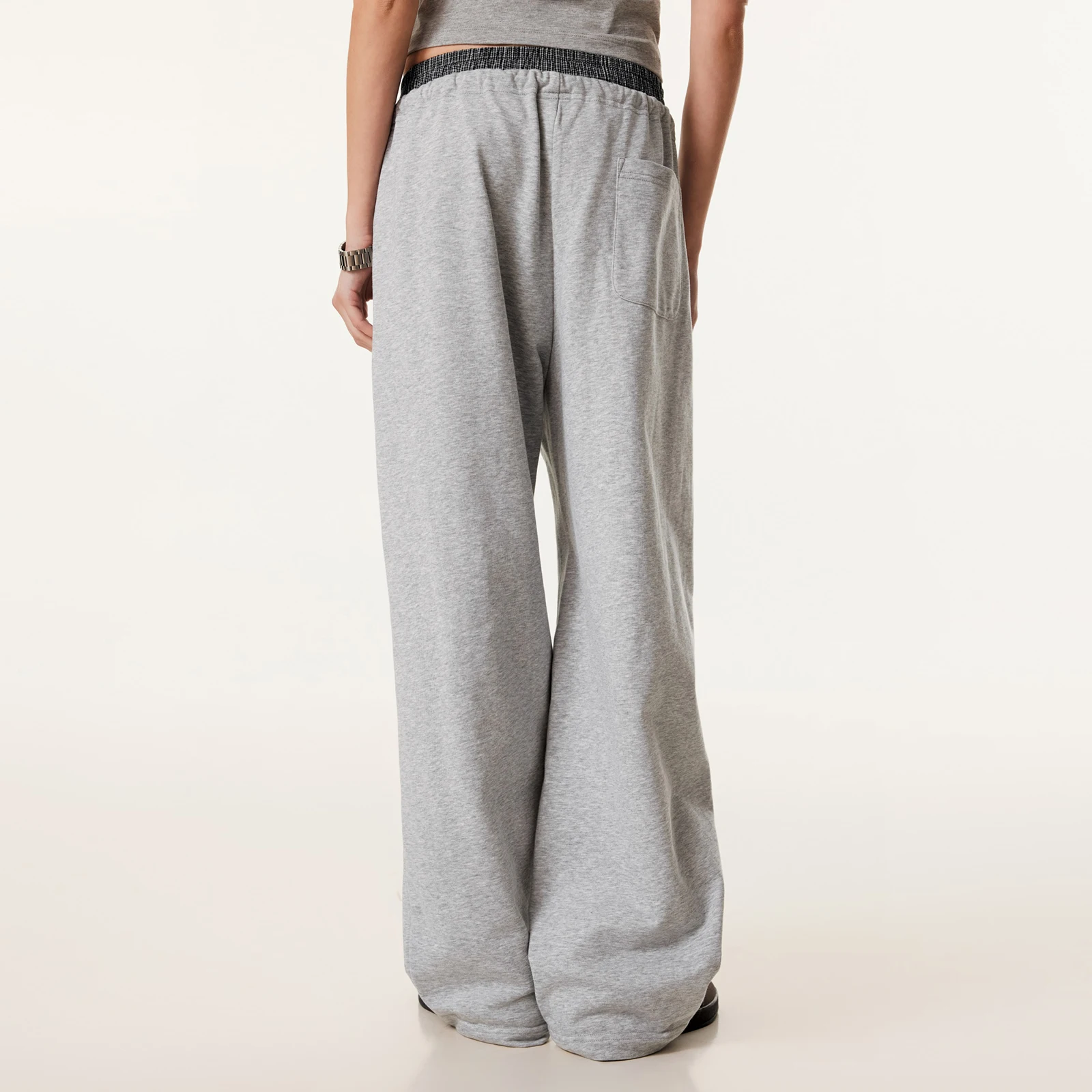 2025 pantalones casuales de moda para hombres cintura elástica a cuadros escoceses empalme doble cintura cabeza pantalones de pierna ancha holgados de algodón recto