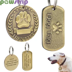 Custom Dog ID Tag Personalized Anti-lost Engraved Pet Dog Cat Collar Copper Fashion Free Engraving Puppy Name Tags Pet Supplies