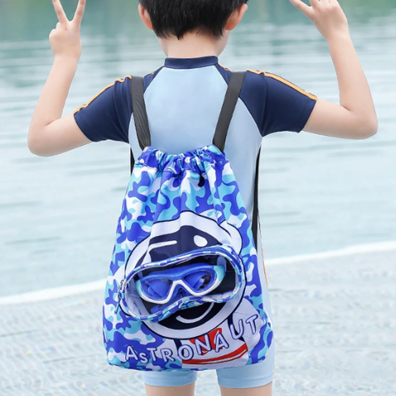 Children'S Swimming Bag Waterproof Storage Bag Beach Bag Beam Mouth Backpack Dry And Wet Separation Washing Bag