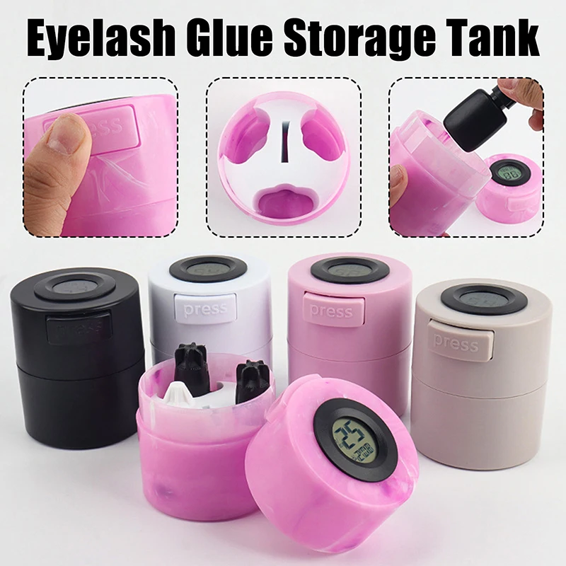 Eyelash Glue Storage Tank Container Adhesive Stand Activated Carbon Sealed Storage Holder Container Adhesive Storage Tank