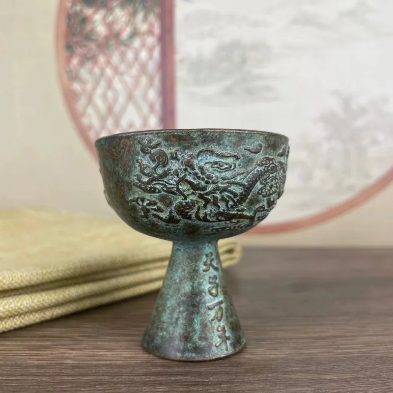 Copper All over the World Bronze Rust Wine Glass Decoration Boy Meets Girl Worship Cup Home Decoration Cup Craft Cup