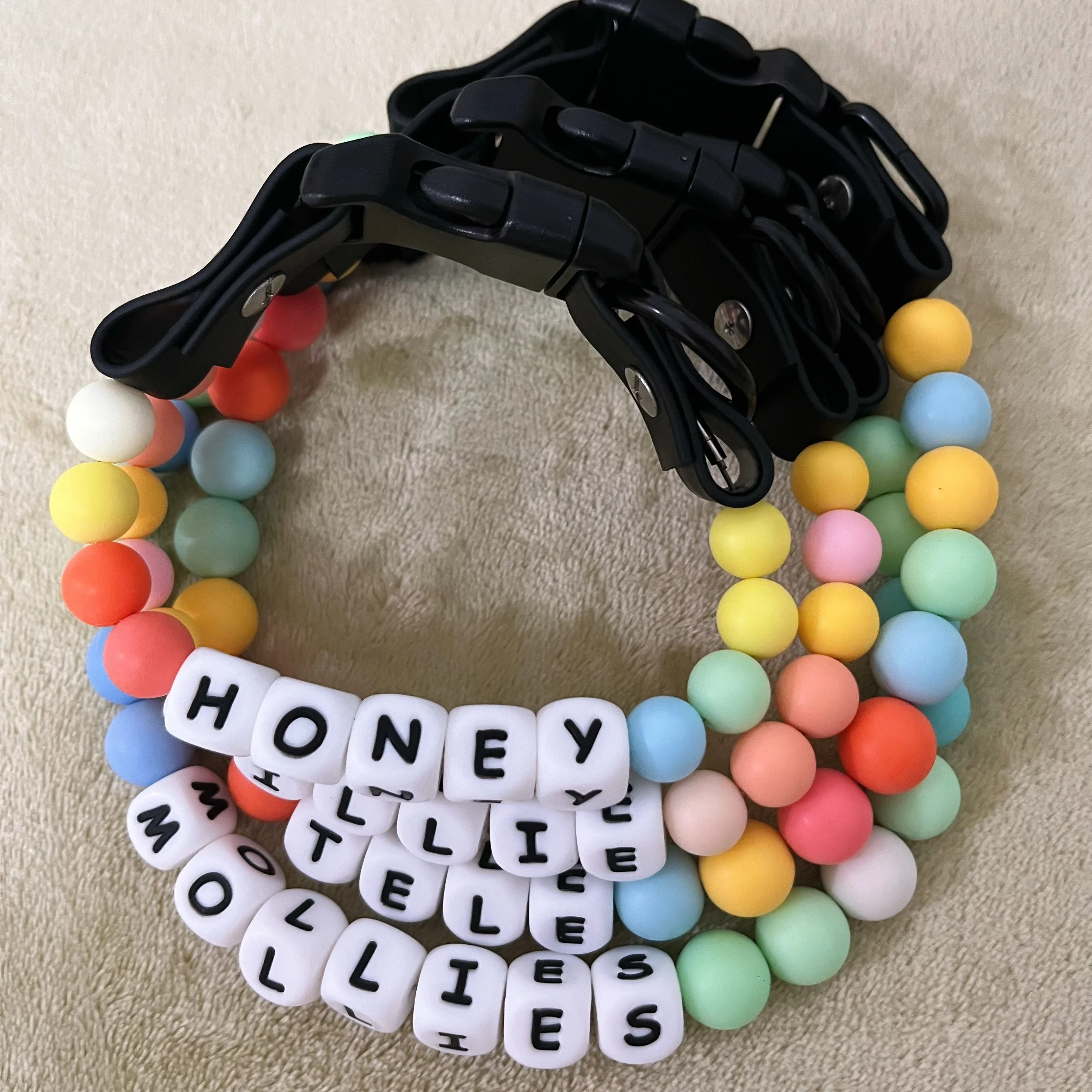 pet Beaded Name collar with friendship bracelet set Custom celebrity bracelet Custom dog name Collar dog Pearl Beaded Collar
