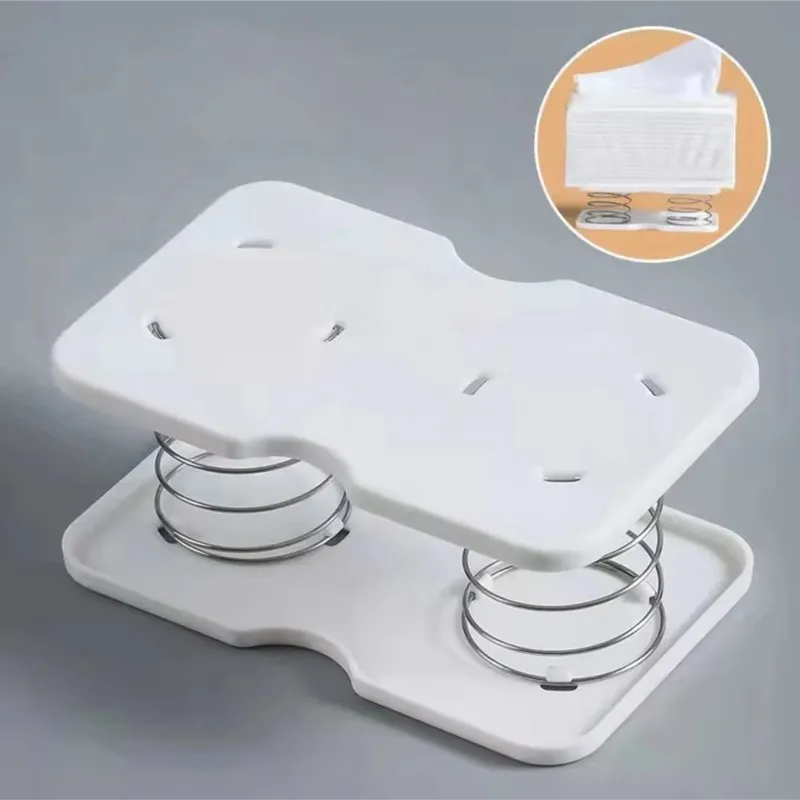 1/2/5pcs Creative Plastic Paper Towel Spring Pallet White High Elasticity Spring Tissue Box Practical Easier Double Springs E2