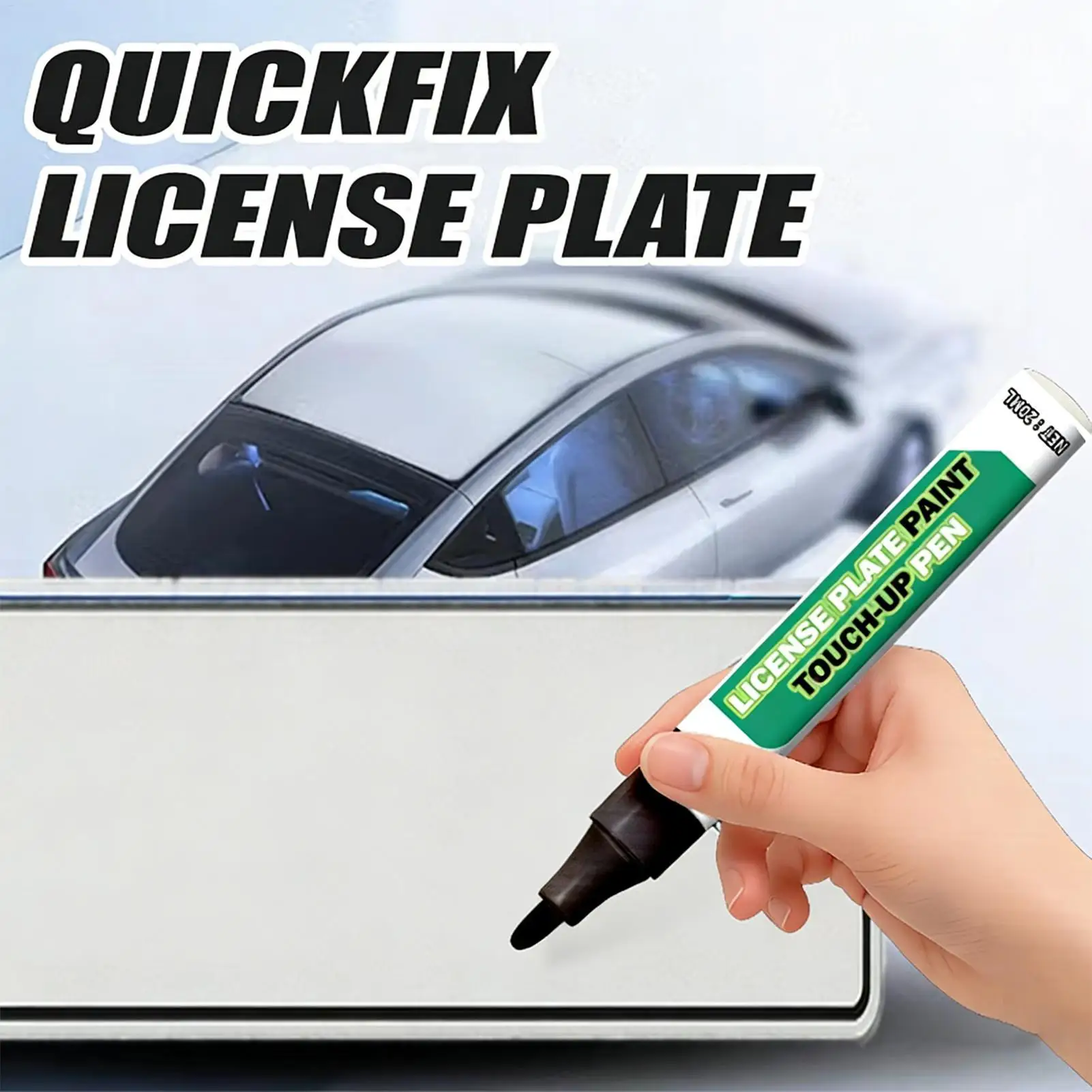 Car Paint Pen 20ML License Plate Fading Refurbishment Car Scratch Removal Pen Tool For Gloss Finish Wear UV Rain Damage Vehicle