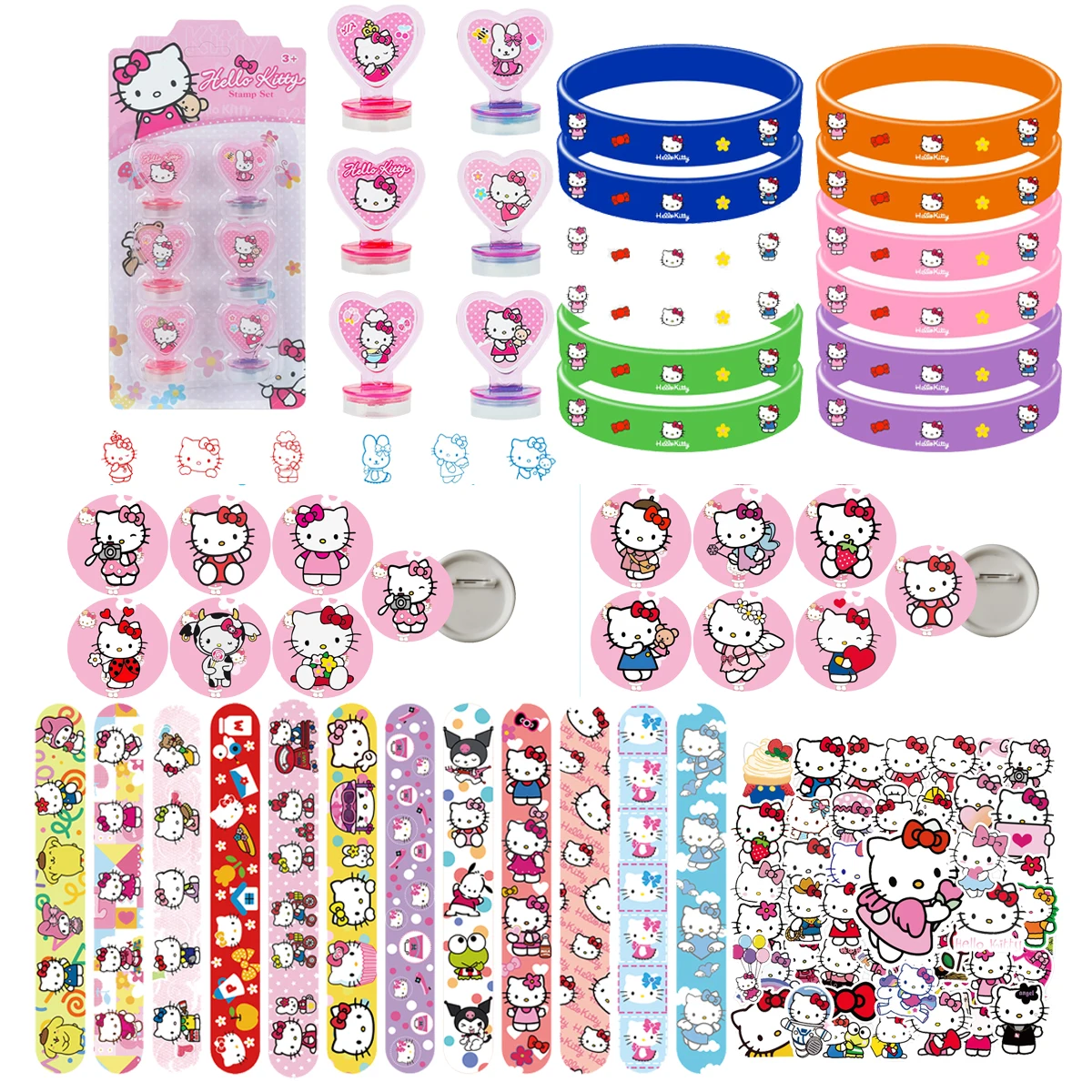 Hello Kitty Birthday Party Supplies Decoration Favors Gifts Stamps Slap Bracelets Tattoos Stickers For Kids Goodie Bag Fillers