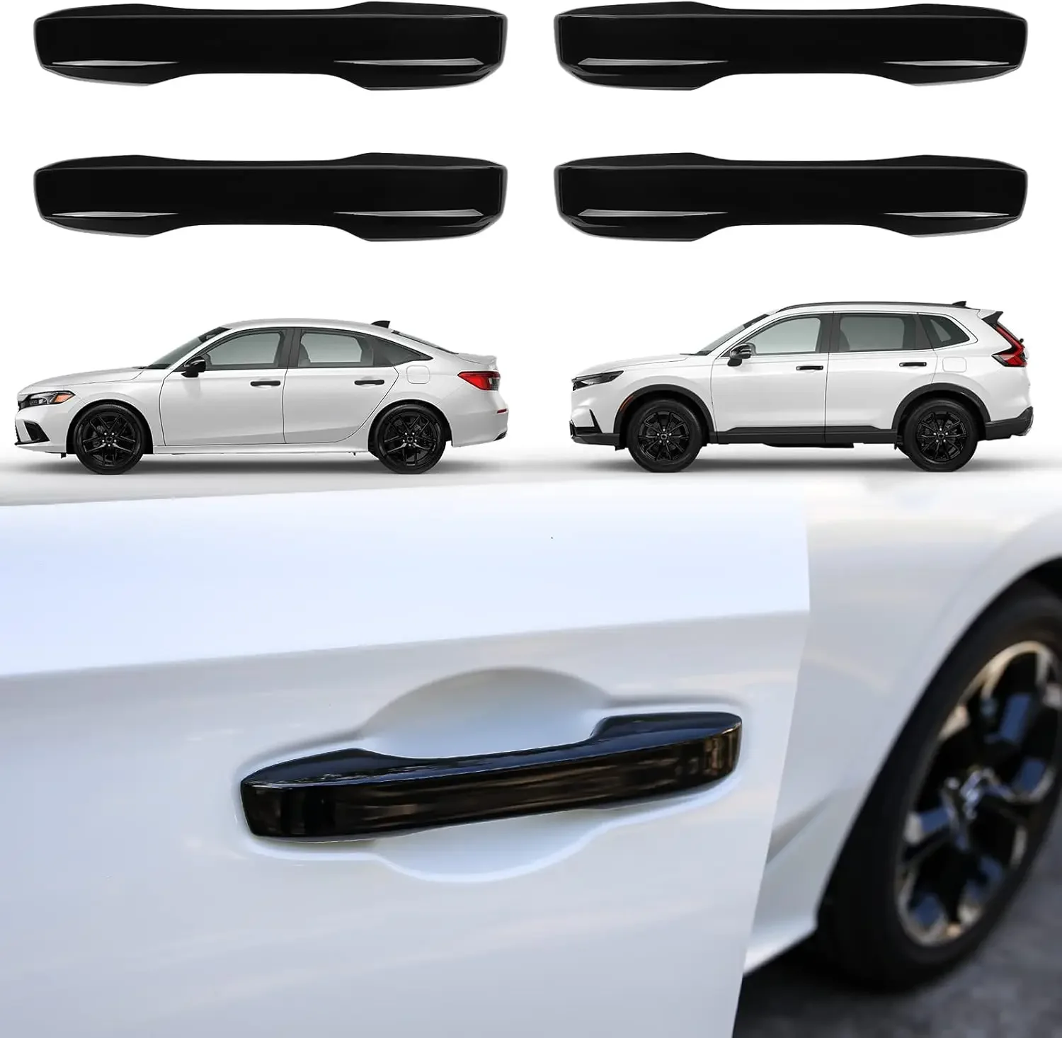 

Snap-On Door Handle Cover for Honda Civic 2022-2026, Accord CR-V HR-V 2023-2026 - Piano Black