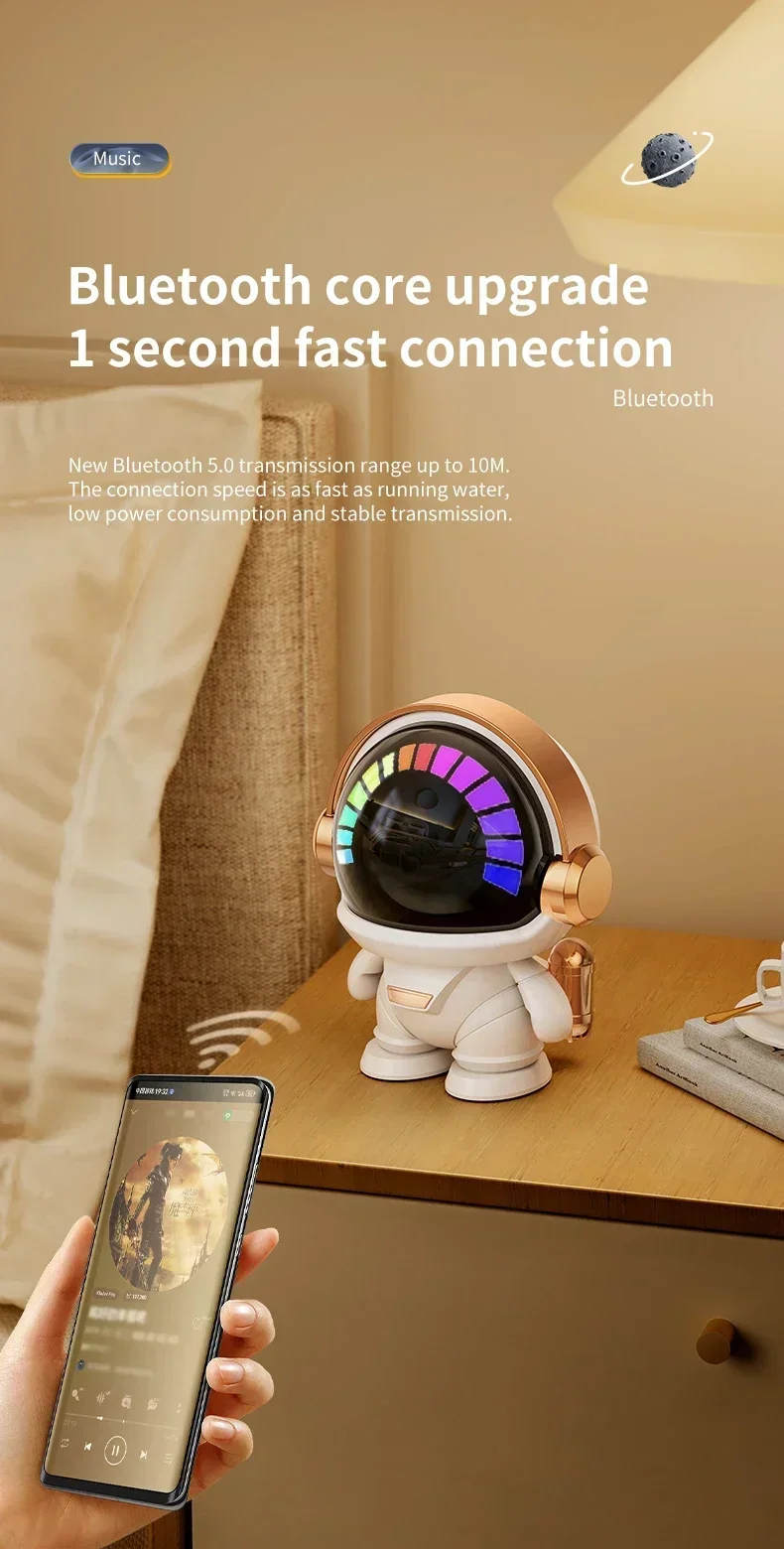 

wireless Bluetooth astronaut astronaut speaker TWS couplet New cute desktop space robot subwoofer Bluetooth speaker outdoor gift