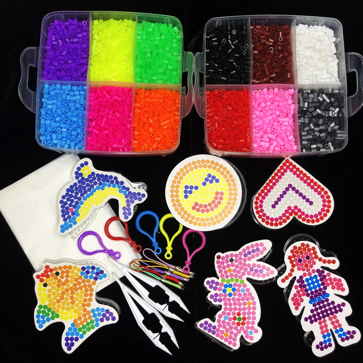 Perler Beads Kit 5mm Hama Beads Whole Set with Pegboard and Iron 3D Puzzle DIY Toy Kids Creative Handmade Craft Toy Gift