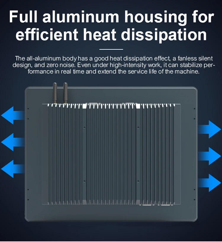 15 بوصة IP65 مقاوم للماء أندرويد بدون مروحة لينكس Mini RK3288/RK3399/RK3566/RK3568 كمبيوتر لوحي صناعي مدمج الكل في واحد #5