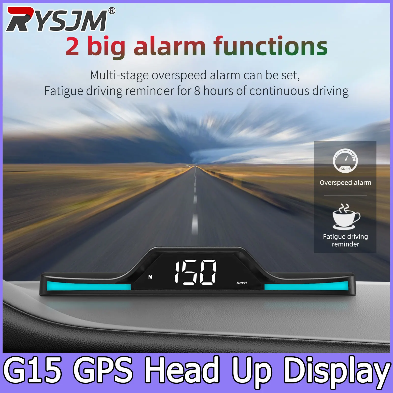 GPS HUD Head Up Display G15 Car GPS Speedometer With Alarm For All Cars Number of Satellites Speed Clock On-board Computer