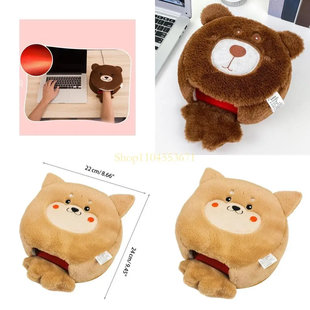 

Best Seller Removeable Plush Computer Heated Mouse Pad with Anti-slip Bottom Mousepad Hand Warmer USB Heated Thick Warmer Hand