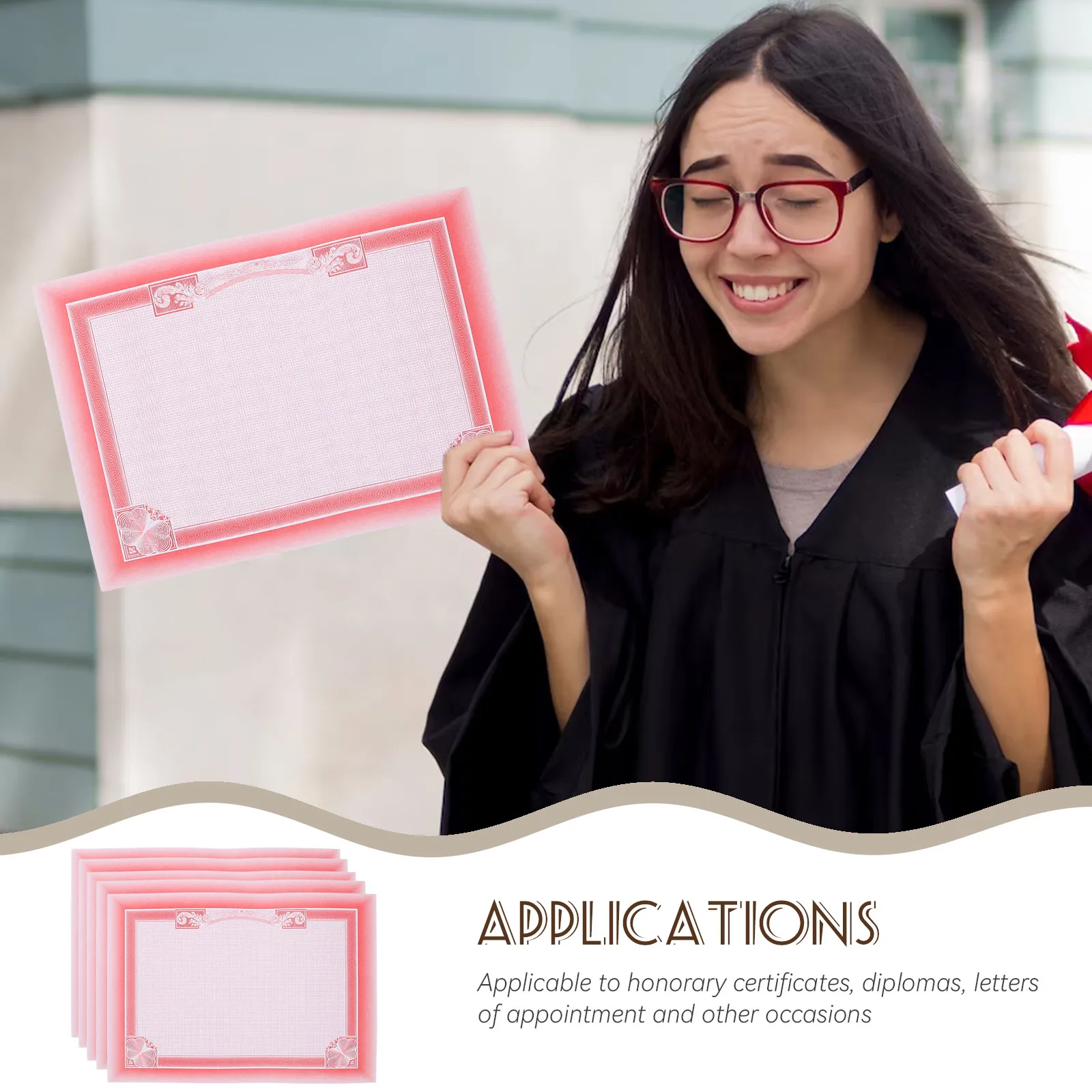 10Sheets Certificate Inner Papers Printable Blank Diploma Paper Smooth Floral Border Award Certificate Paper Graduation