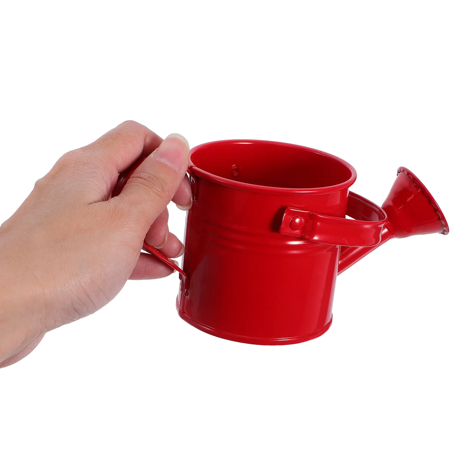 

4pcs Tin Watering Can Cute Red Farmhouse Design Leak-Proof Long Spout for Kids Gardening Outdoor Indoor Plants Horticulture
