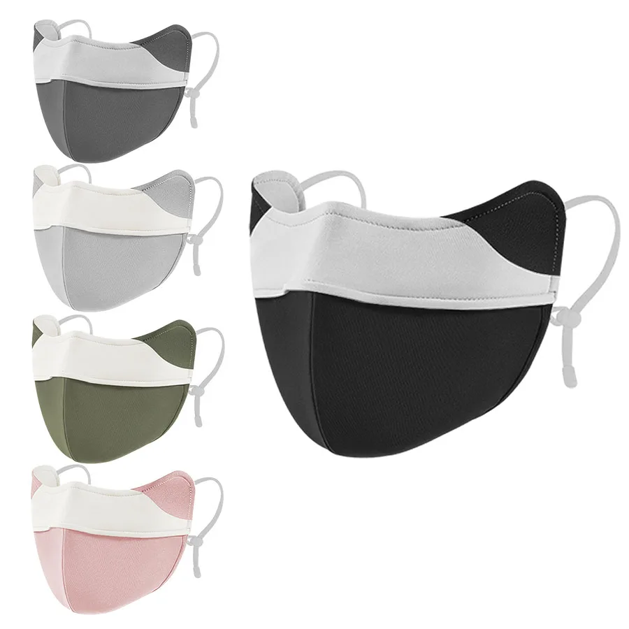 قناع الشمس الصيفي بعامل حماية من الأشعة فوق البنفسجية 50+، زاوية حماية العين للنساء في الهواء الطلق، تصميم أنيق للأشعة فوق البنفسجية وجيد التهوية، قناع حريري ثلجي معزز للحماية من الشمس