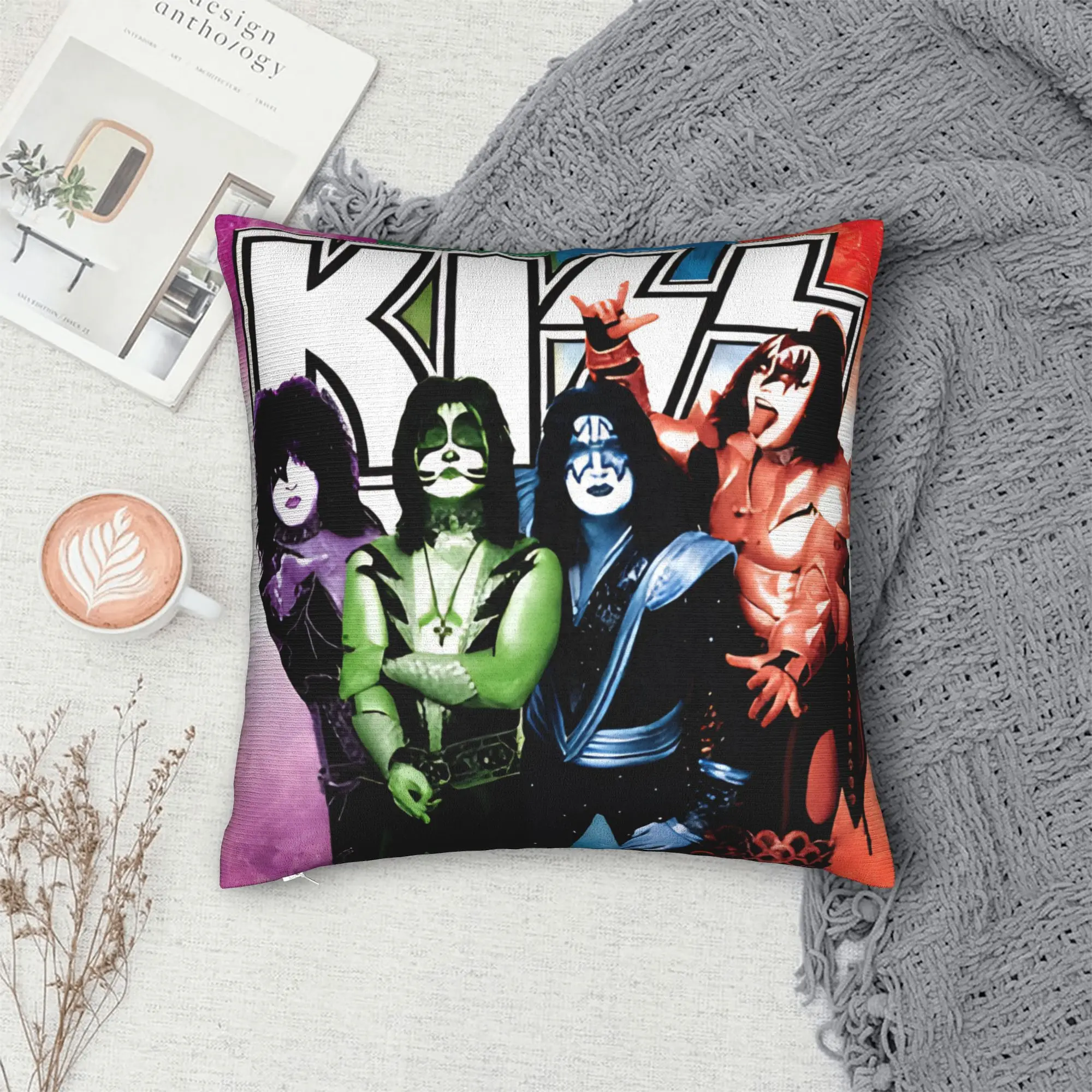 Наволочка Kiss Metal Band Rock, современная наволочка для офиса, автомобиля, домашний декор, наволочки на заказ, подарок