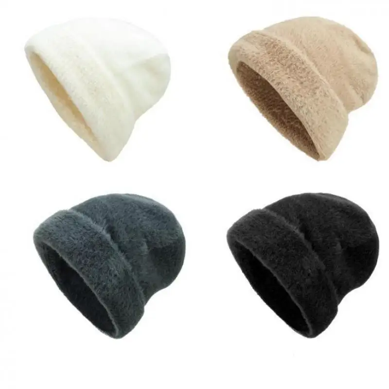 

2025 New Women's Knitted Hat - Autumn Winter Warm Beanie Face Show Small Head Hat, Baggy Cap Soft Breathable (black/beige/gray)