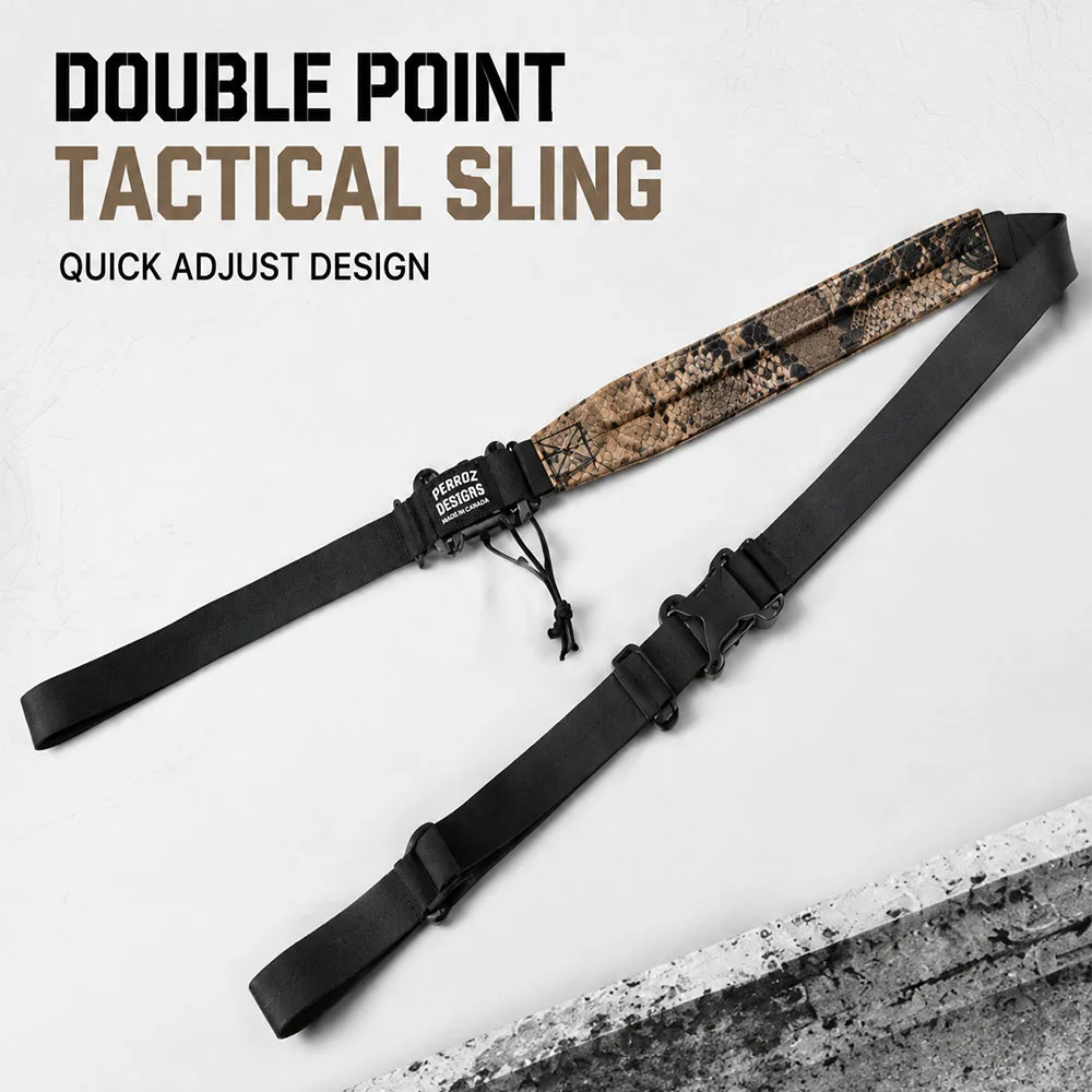 Imitation Snakeskin Two Point Tactical Sling Quick Adjust Padded Shoulder Strap for Outdoor Hunting Airsoft Training Carry GearI