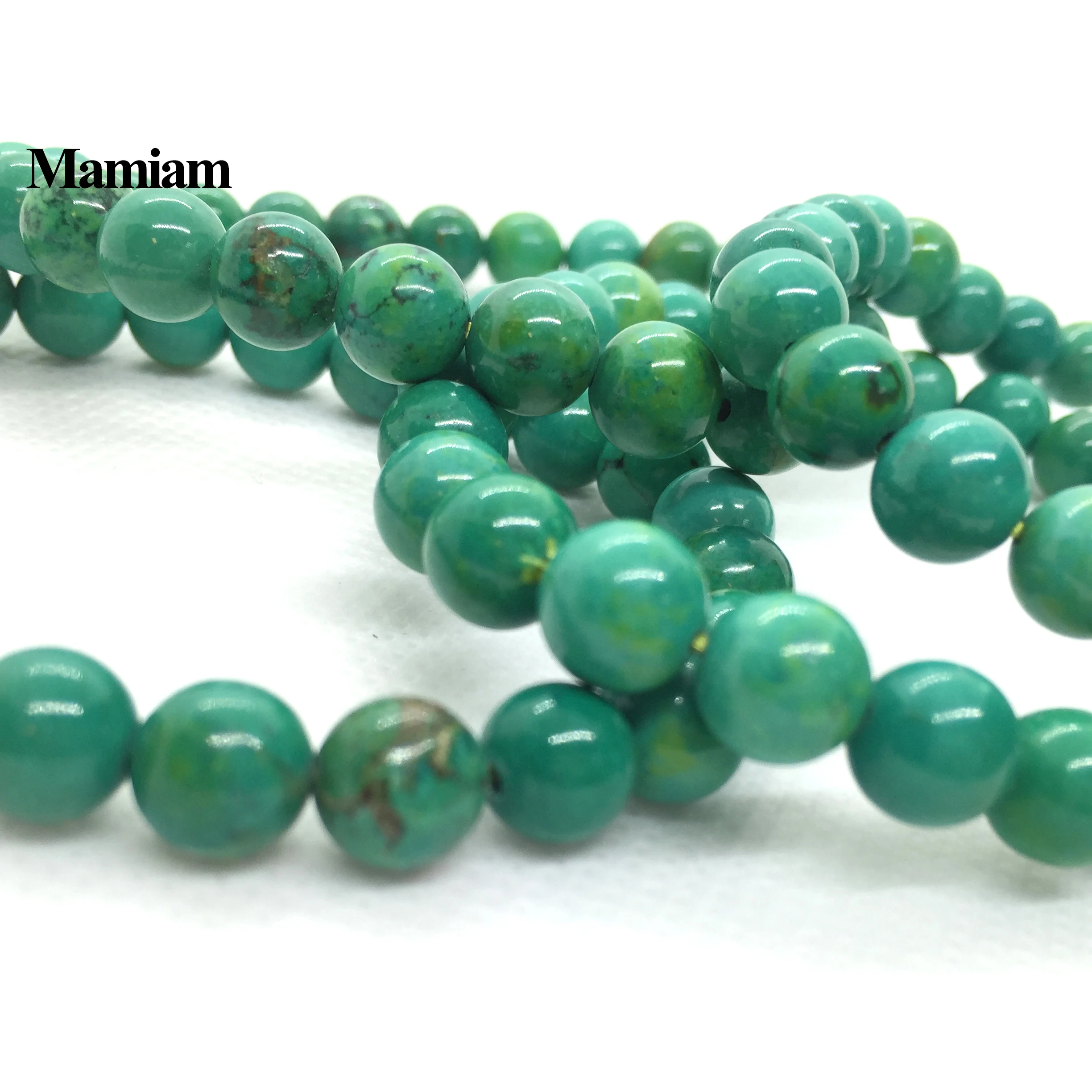 

Mamiam Rare Green Turquoise Stone Beads 8mm Charm Hologram Bracelets Jewelry Making Party Pulseras Gift For Men Women