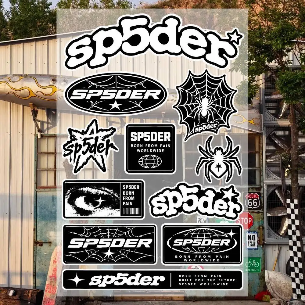 S-p5der 2 Aesthetic Graffiti Waterproof PVC Stickers for Car Motorcycle Skateboard Helmet Notebook