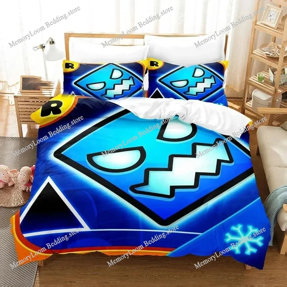 

New Geometry Dash Bedding Set Single Twin Full Queen King Size Bed Set Adult Kid Bedroom Duvet cover Sets 3D Print Game Anime