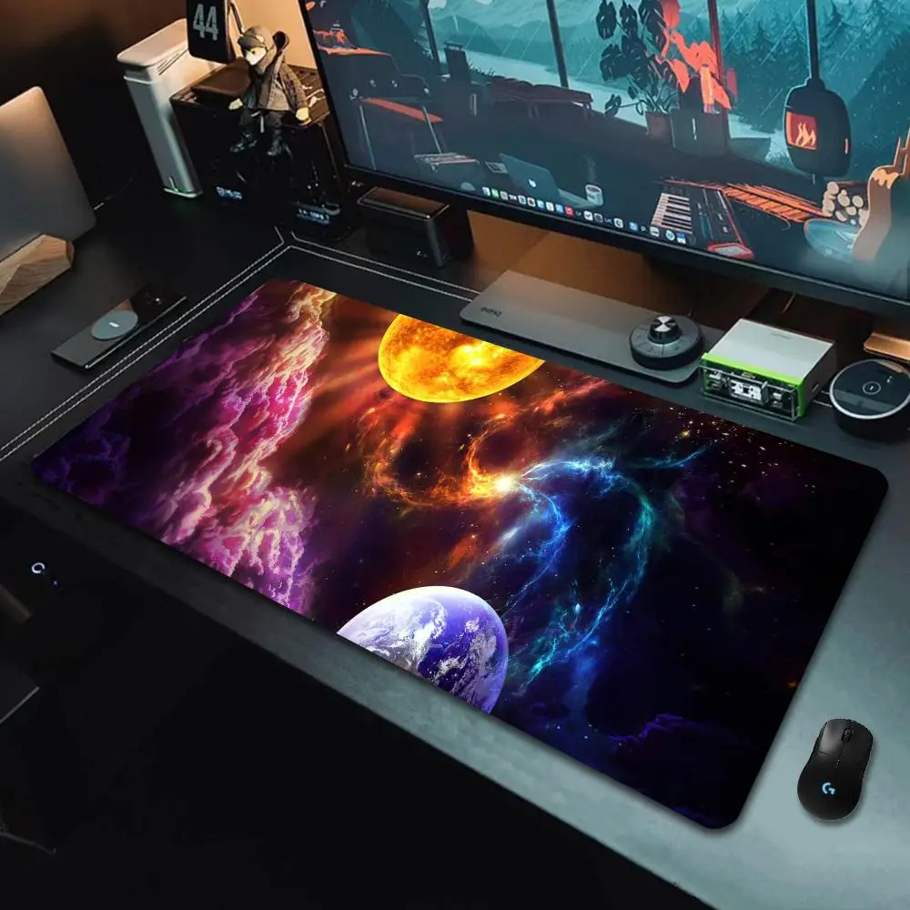 

XXL Large Gaming Mouse Pad,outer Space Universe Planet, Rubber Non-slip Table Pad, Stitched Edges, Perfect for Office and Gamers
