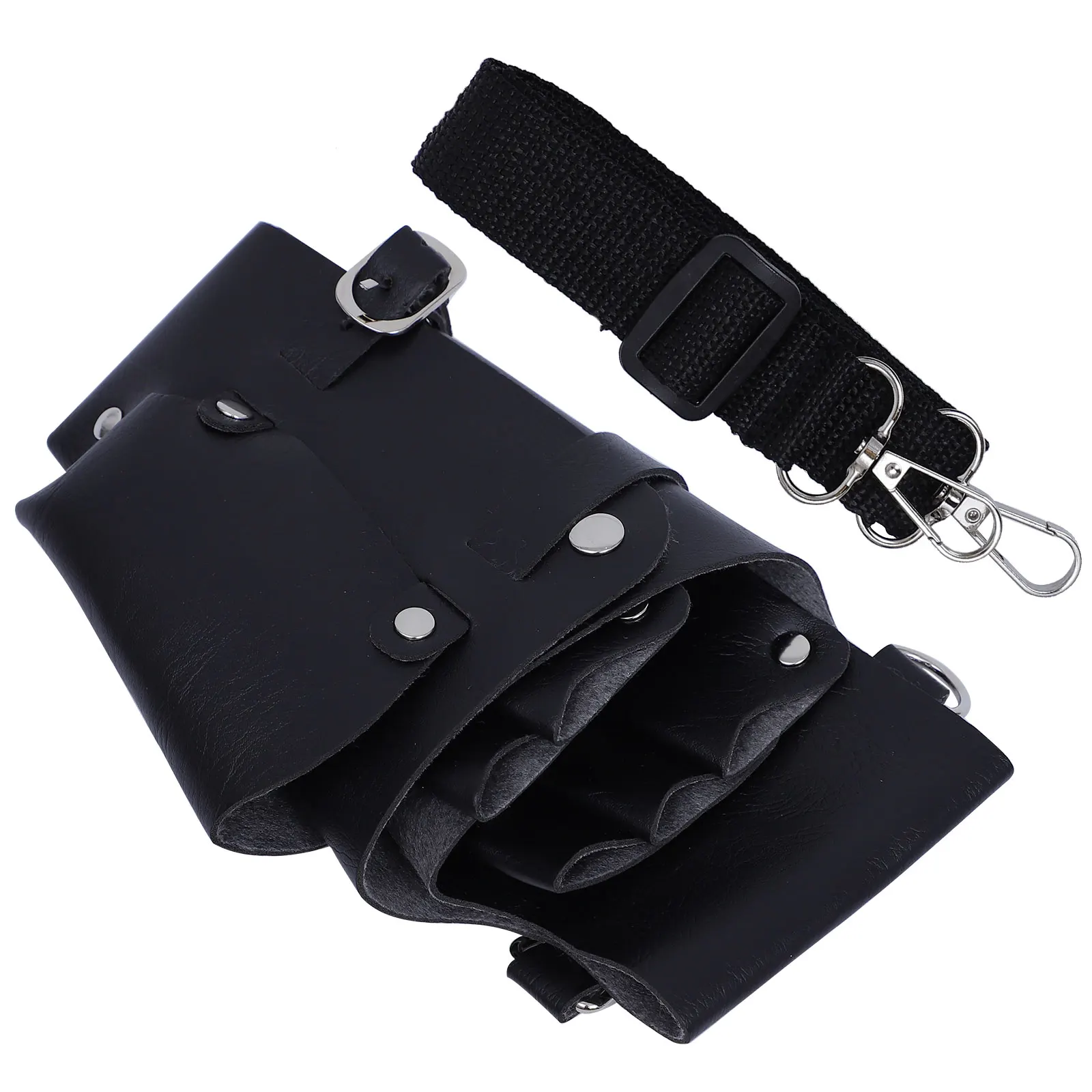 

Black Hair Scissor Stylish PU Barber Tools Bag Scissors Waist Pouch Belt Salon Accessories Portable