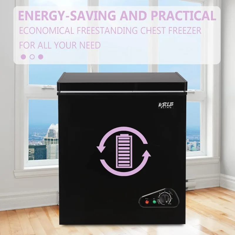 Compact Chest Freezer with Removable Basket, 7.0 Cu.ft Top Door Open Freestanding Deep Freezer