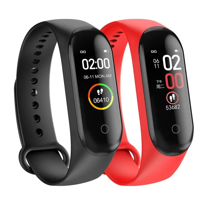 

M4 Wristband Sport Fitness Pedometer Color Screen Smart Bracelet Blood Pressure Walk Step Counter Smart Band Watch